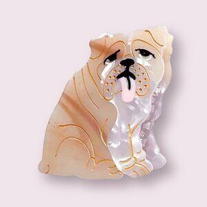 Cute English Bulldog Dog Hair Clip 2-3 Inch
